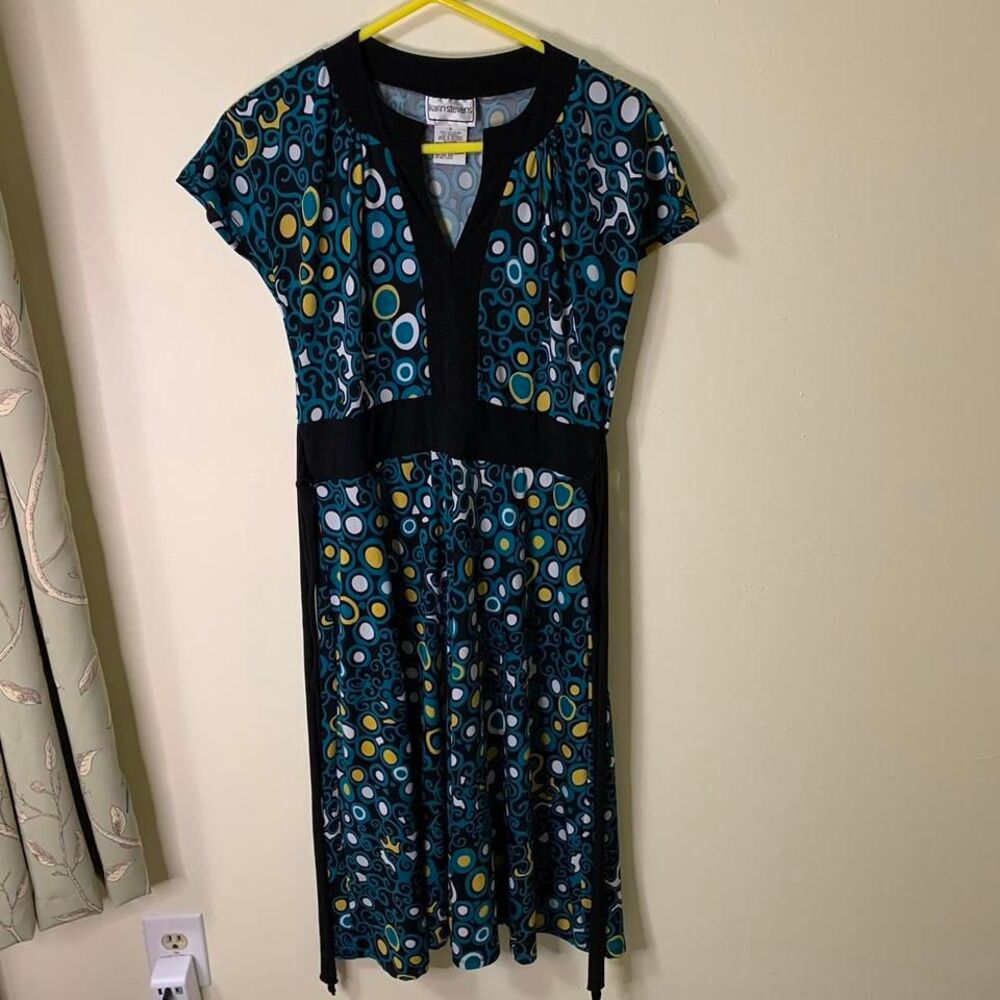 Karen Steven's Colorful Midi Dress with a flattering fit.